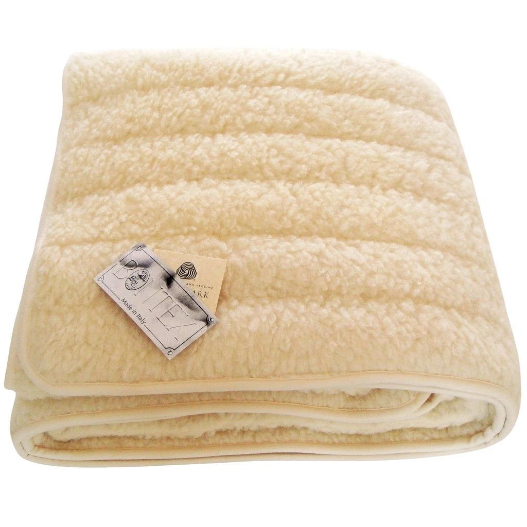 Coprimaterasso Lana Merinos Cotone piega lana