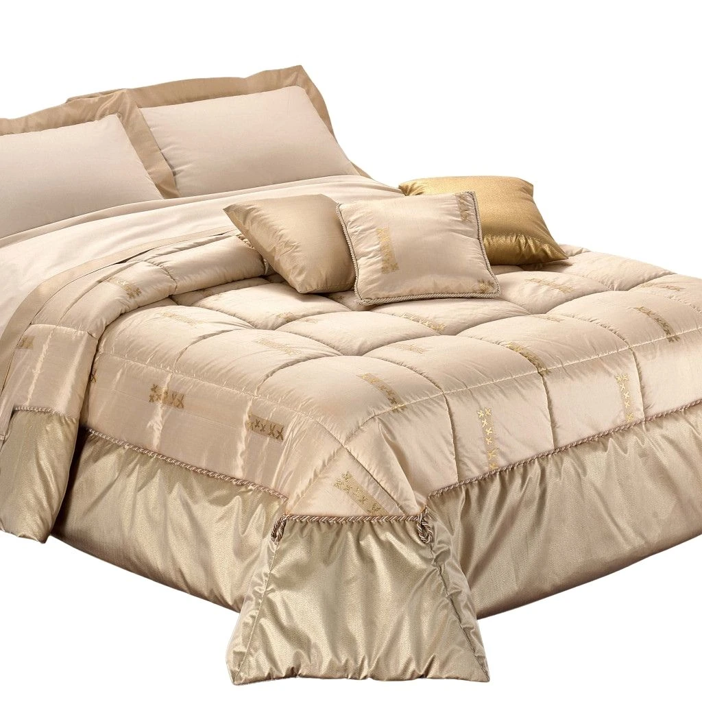 Trapunta piazzata shantung di seta chantal beige